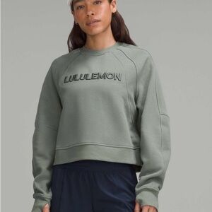lululemon Scuba Oversized Crew Neck pullover Sweatshirt xs/s grey eucalyptus